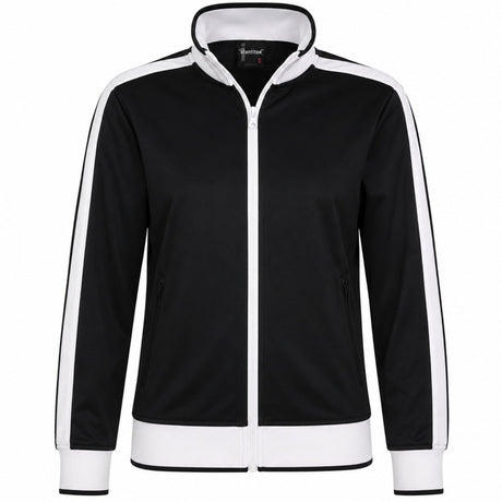 Identitee Varsity Full Zip Track Top Jacket - Black/White (Warm Winter Tracksuit Jumper)