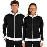 Identitee Varsity Full Zip Track Top Jacket - Black/White (Warm Winter Tracksuit Jumper)
