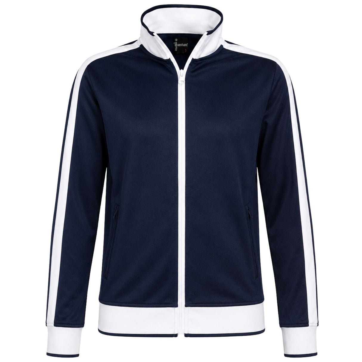Identitee Varsity Full Zip Track Top Jacket - Navy/White (Warm Winter Tracksuit Jumper)