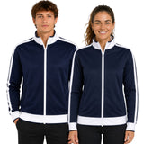 Identitee Varsity Full Zip Track Top Jacket - Navy/White (Warm Winter Tracksuit Jumper)
