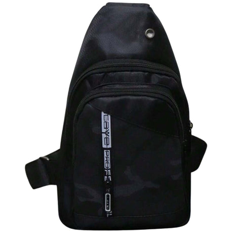 Mens Crossbody Casual Sling Chest Bag - Black
