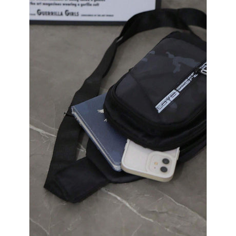 Mens Crossbody Casual Sling Chest Bag - Black