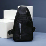 Mens Crossbody Sling Casual Chest Bag in Black