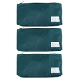 3x Large Capacity School Pen and Pencil Case - Bottle Green (Bulk Pack)
