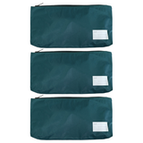 3x Large Capacity School Pen and Pencil Case - Bottle Green (Bulk Pack)