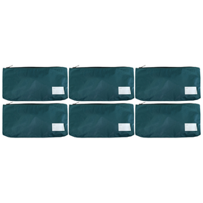 6x Large Capacity School Pen and Pencil Case - Bottle Green (Bulk Pack)