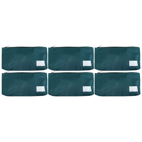 6x Large Capacity School Pen and Pencil Case - Bottle Green (Bulk Pack)