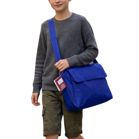 Leuts Tote Shoulder Bag Nylon Waterproof School Books Messenger - Royal Blue