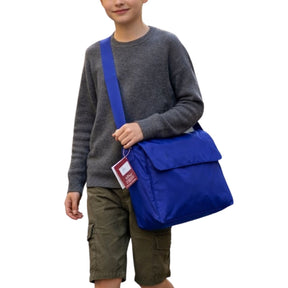 Leuts Tote Library Shoulder Bag - Royal Blue (Nylon Waterproof School Books Messenger Bag)