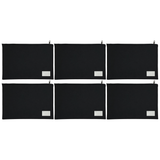 6x Leuts Twin Zip Jumbo Pencil Case - Black (School/Office/Storage Pouch) (Bulk Pack)