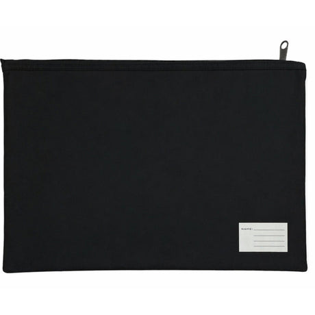 Leuts Twin Zip Jumbo Pencil Case - Black (School/Office/Storage Pouch)