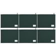 6x Leuts Twin Zip Jumbo Pencil Case - Bottle Green (School/Office/Storage Pouch) (Bulk Pack)