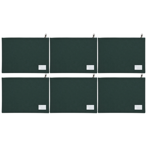 6x Leuts Twin Zip Jumbo Pencil Case - Bottle Green (School/Office/Storage Pouch) (Bulk Pack)