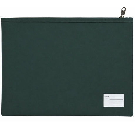 Leuts Twin Zip Jumbo Pencil Case - Bottle Green (School/Office/Storage Pouch)
