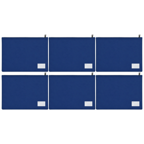 6x Leuts Twin Zip Jumbo Pencil Case - Royal Blue (School/Office/Storage Pouch) (Bulk Pack)