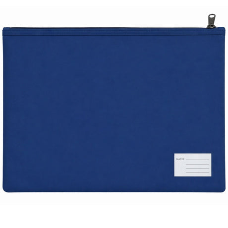 Leuts Twin Zip Jumbo Pencil Case - Royal Blue (School/Office/Storage Pouch)