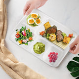240pcs Sugarcane Bagasse 5-Compartment Lunch Paper Tray Plates 28x22cm Bulk