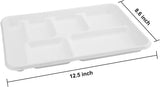 240pcs Sugarcane Bagasse 6-Compartment Lunch Paper Tray Plates 32x22cm Bulk