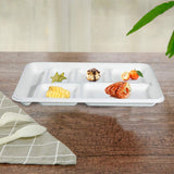 240pcs Sugarcane Bagasse 6-Compartment Lunch Paper Tray Plates 32x22cm Bulk