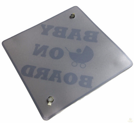 Baby on Board Car Window Sign - Stay-Put Suction Disk Display Plate