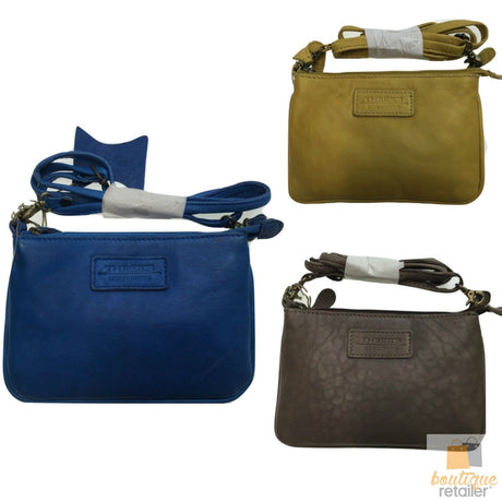 Womens Leather Sling Cross Body Bag Tote Messenger Satchel Shoulder ITS04 - Blue