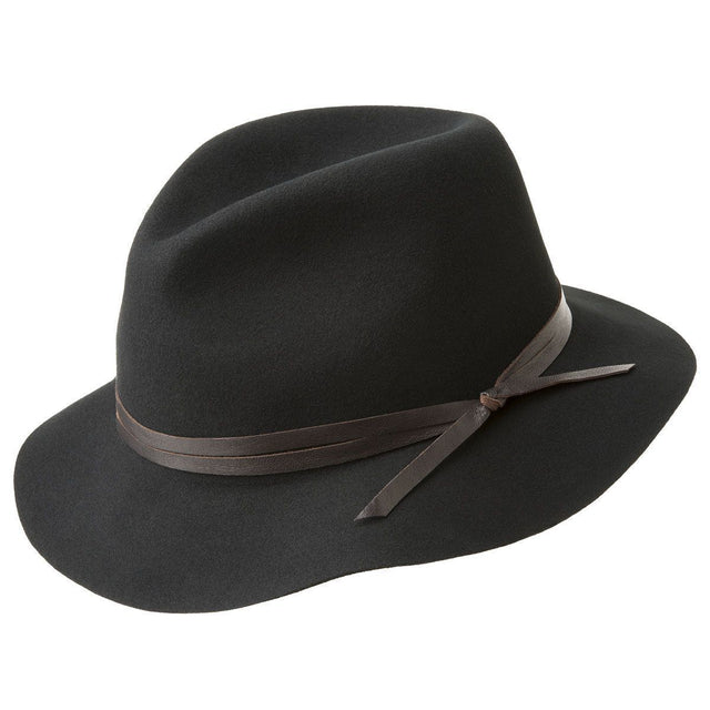 BAILEY Obie 100% Wool Felt Travel Hat Warm MADE IN USA Crushable 1371 Fedora - Black