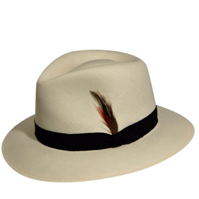 Bailey Konrath Lite Mens Straw Trilby Hat - Natural (Made in USA Summer Fedora 63125) - Natural