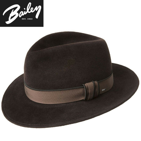 Bailey Landis Superior Fur Felt Fedora Trilby MADE IN USA Hat Brim Luxury - Brown