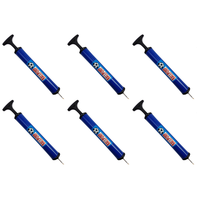 6x Portable 28cm Ball Pump with Needle Bulk Pack (Football/Basketball/Soccer Air Inflator)