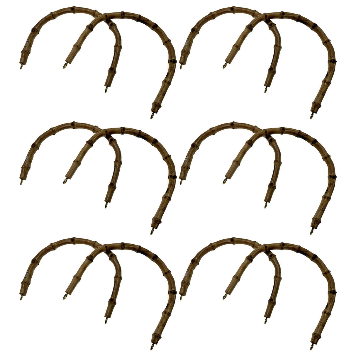 6 Pair 100% Replacement Bamboo Handles for Straps/Handbag Bulk Pack (Made in Japan)