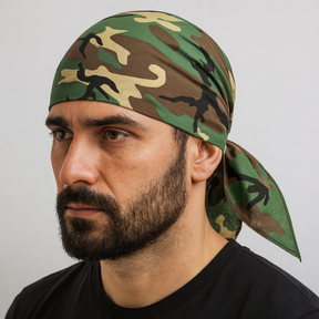 Army Camouflage Bandana - 100% Cotton Head Wrap/Durag/Scarf/Mask