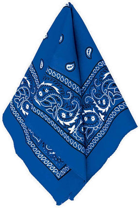 Blue Paisley Bandana - 100% Cotton Head Wrap/Durag/Scarf/Mask