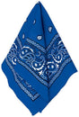 Blue Paisley Bandana - 100% Cotton Head Wrap/Durag/Scarf/Mask