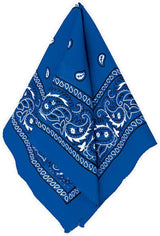 Blue Paisley Bandana - 100% Cotton Head Wrap/Durag/Scarf/Mask