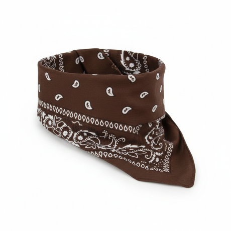 Brown Paisley Bandana - 100% Cotton Head Wrap/Durag/Scarf/Mask