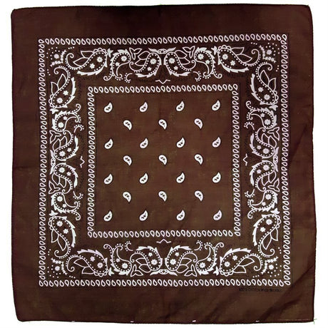 Brown Paisley Bandana - 100% Cotton Head Wrap/Durag/Scarf/Mask