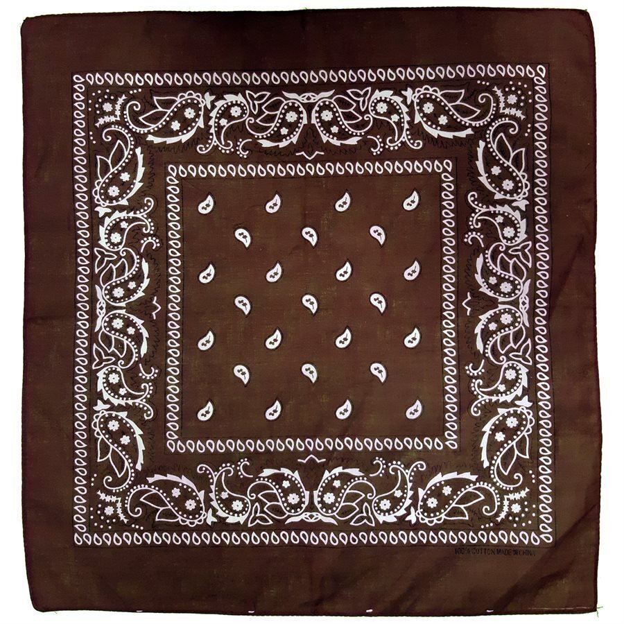 Brown Paisley Bandana - 100% Cotton Head Wrap/Durag/Scarf/Mask
