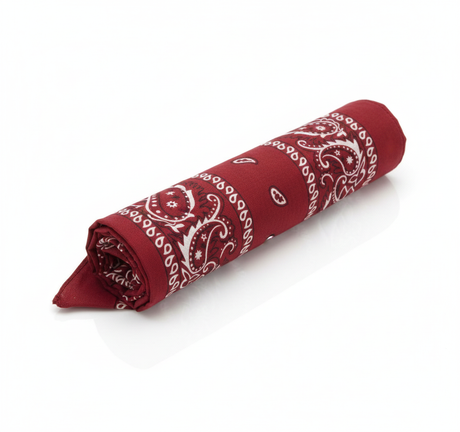 Burgundy Paisley Bandana - 100% Cotton Head Wrap/Durag/Scarf/Mask
