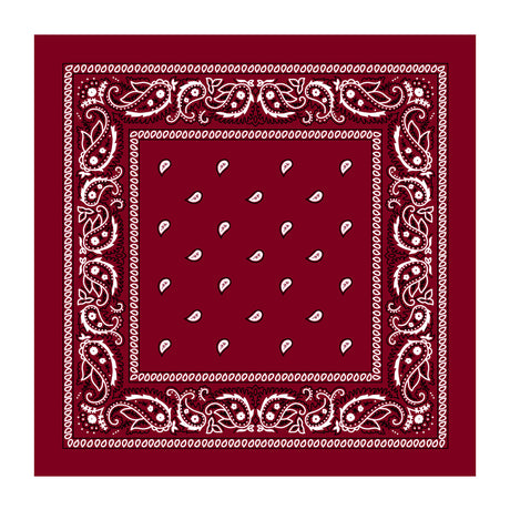 BANDANA Paisley 100% COTTON Head Wrap Durag Bandanna Summer Biker Scarf Mask - Burgundy