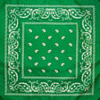 Dark Green Paisley Bandana - 100% Cotton Head Wrap/Durag/Scarf/Mask