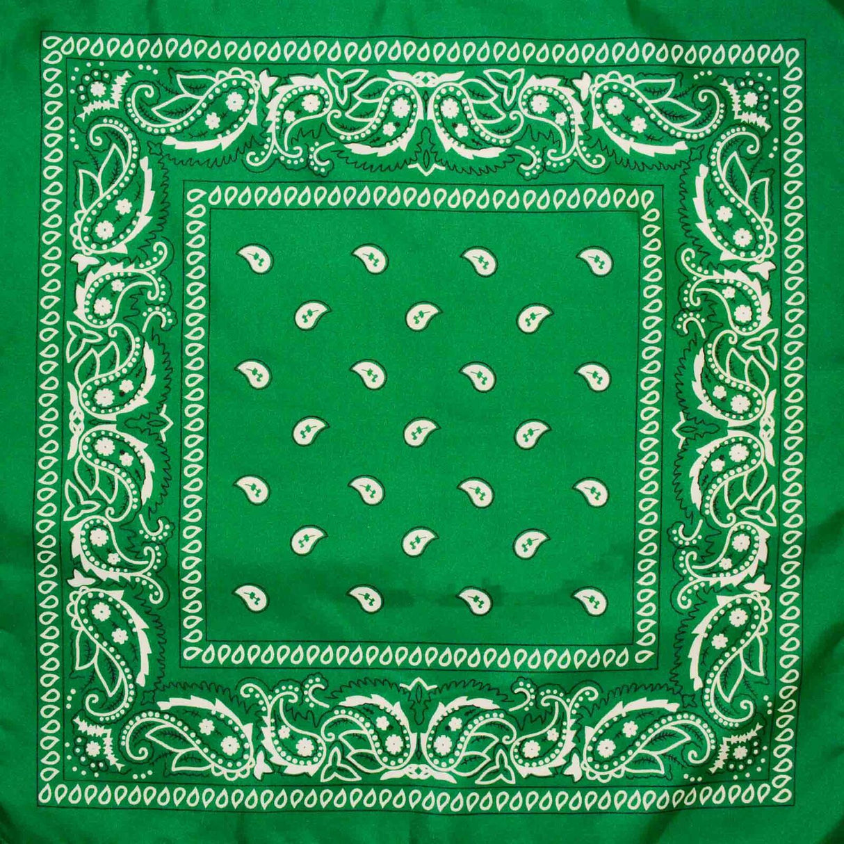 Dark Green Paisley Bandana - 100% Cotton Head Wrap/Durag/Scarf/Mask