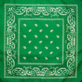 Dark Green Paisley Bandana - 100% Cotton Head Wrap/Durag/Scarf/Mask