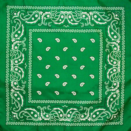 Dark Green Paisley Bandana - 100% Cotton Head Wrap/Durag/Scarf/Mask