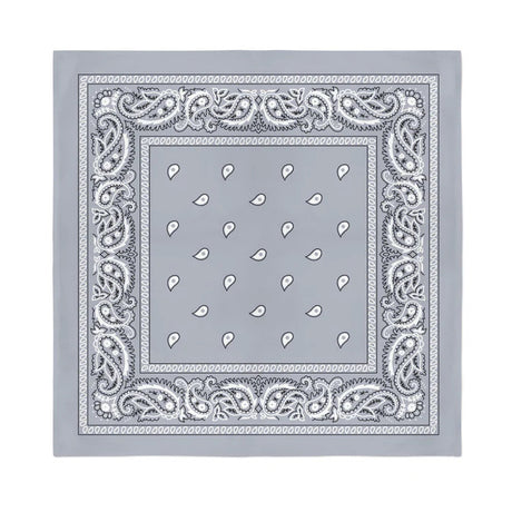 Grey Paisley Bandana - 100% Cotton Head Wrap/Durag/Scarf/Mask