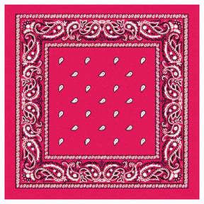 Hot Pink Paisley Bandana - 100% Cotton Head Wrap/Durag/Scarf/Mask