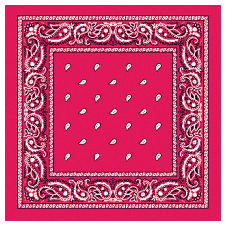 Hot Pink Paisley Bandana - 100% Cotton Head Wrap/Durag/Scarf/Mask