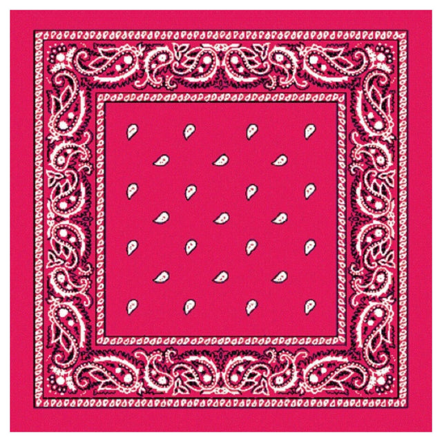 Hot Pink Paisley Bandana - 100% Cotton Head Wrap/Durag/Scarf/Mask
