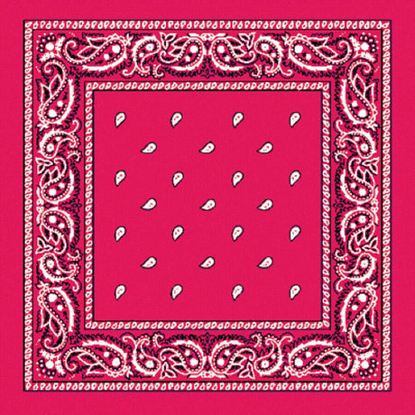 Hot Pink Paisley Bandana - 100% Cotton Head Wrap/Durag/Scarf/Mask