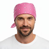 Light Pink Paisley Bandana - 100% Cotton Head Wrap/Durag/Scarf/Mask