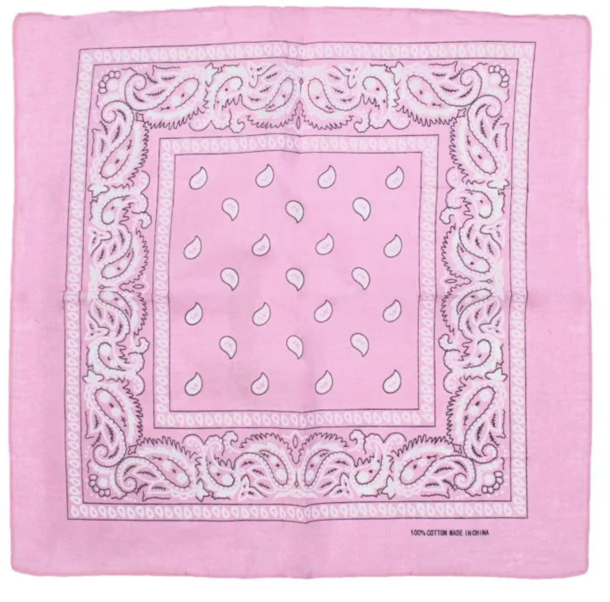 Light Pink Paisley Bandana - 100% Cotton Head Wrap/Durag/Scarf/Mask